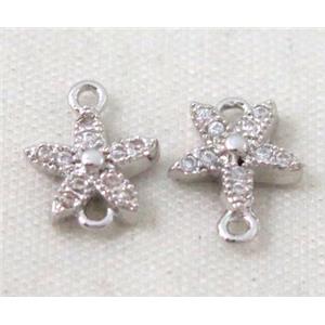 zircon, copper connector, platinum plated, approx 6-10mm [FDZN197]
