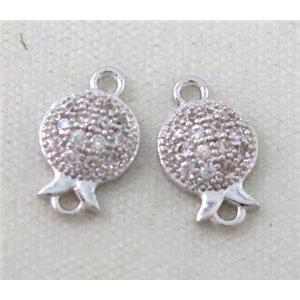 zircon, copper connector, platinum plated, approx 6-10mm [FDZN198]