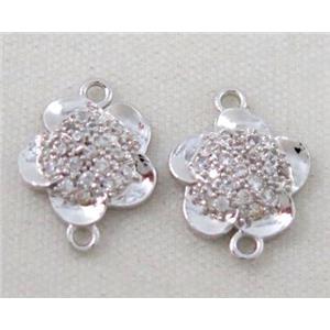 zircon, copper connector, platinum plated, approx 6-10mm [FDZN199]