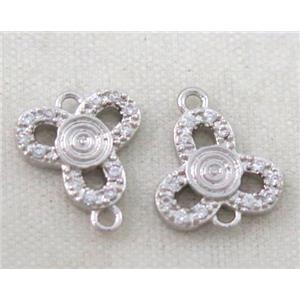 zircon, copper connector, platinum plated, approx 6-10mm [FDZN200]