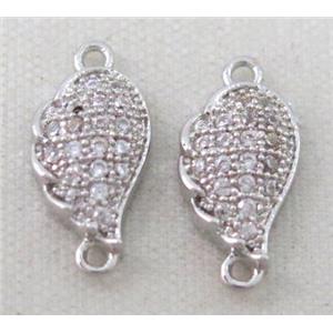 zircon, copper connector, platinum plated, approx 6-10mm [FDZN201]