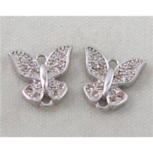 zircon, copper connector, platinum plated, approx 6-10mm [FDZN202]