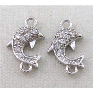 zircon, copper connector, platinum plated, approx 6-10mm [FDZN203]