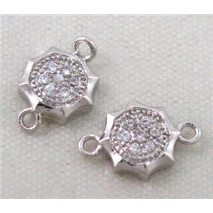 zircon, copper connector, platinum plated, approx 6-10mm [FDZN204]