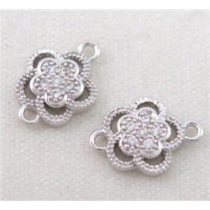 zircon, copper connector, platinum plated, approx 6-10mm [FDZN205]