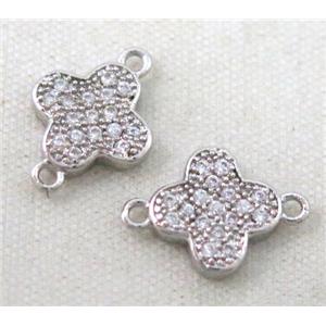 zircon, copper connector, platinum plated, approx 6-10mm [FDZN206]