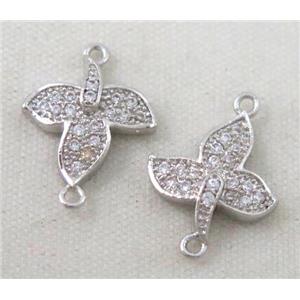 zircon, copper connector, platinum plated, approx 6-10mm [FDZN207]