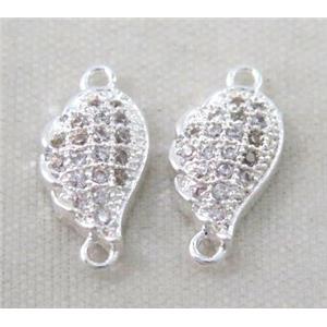 zircon, copper connector, silver plated, approx 6-10mm [FDZN211]