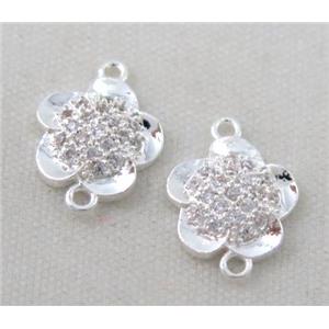 zircon, copper connector, silver plated, approx 6-10mm [FDZN213]