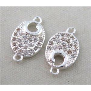 zircon, copper connector, silver plated, approx 6-10mm [FDZN214]