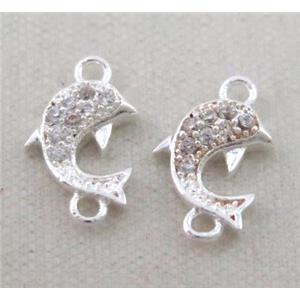 zircon, copper connector, silver plated, approx 6-10mm [FDZN215]