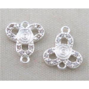 zircon, copper connector, silver plated, approx 6-10mm [FDZN216]