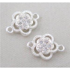 zircon, copper connector, silver plated, approx 6-10mm [FDZN218]