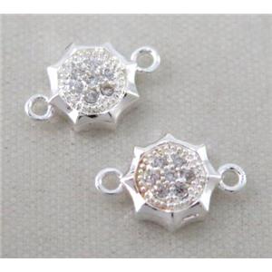 zircon, copper connector, silver plated, approx 6-10mm [FDZN219]