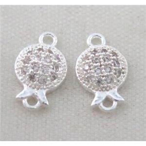 zircon, copper connector, silver plated, approx 6-10mm [FDZN221]