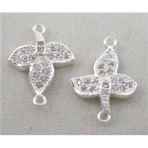 zircon, copper connector, silver plated, approx 6-10mm [FDZN222]