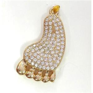 zircon, copper pendant, gold plated, approx 12-25mm [FDZN230]