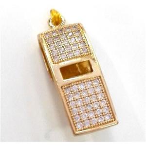 zircon, copper pendant, gold plated, approx 12-25mm [FDZN231]