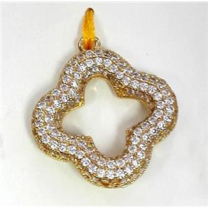zircon, copper pendant, gold plated, approx 12-25mm [FDZN234]