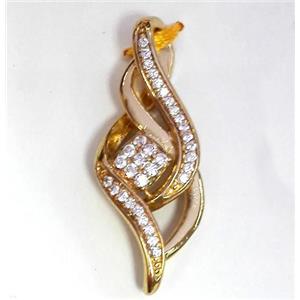zircon, copper pendant, gold plated, approx 12-25mm [FDZN237]