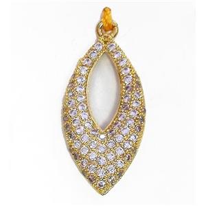 zircon, copper pendant, gold plated, approx 12-25mm [FDZN238]