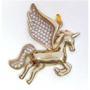 zircon, copper pendant, gold plated, approx 12-25mm [FDZN240]