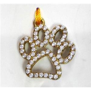 zircon, copper pendant, gold plated, approx 12-25mm [FDZN243]