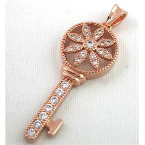 Zircon, copper pendant, red copper, approx 12x36mm [FDZN40]
