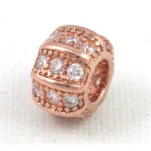 Zircon, bracelet spacer, copper bead, red copper, approx 5x7mm, 3mm hole [FDZN53]