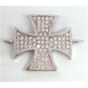 Zircon, copper conncetor, platinum plated, approx 20x25mm [FDZN91]
