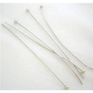 round-HeadPins, copper, nickel color, 0.6x50mm, head: 2mm [FD-NP-RHP50MM]