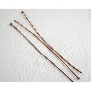 round HeadPins, copper, antique red, 0.5x50mm, head:1.5mm [FD-RP-RHP50MM]