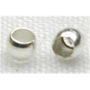 Round Crimp Beads, copper, silver plated, 2mm diameter [SP-CRIMP-RD-2MM]