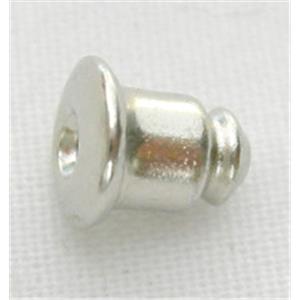 Bullet Clutch Earring Back, aluminium, platinum plated, 4mm diameter [FD-NP-ERCL4MMAL]