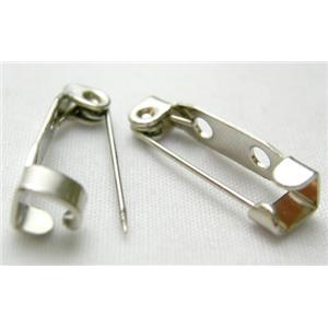 Brooch pins, iron, nickel color, 25mm length [NP-BROOCH02-25MM]