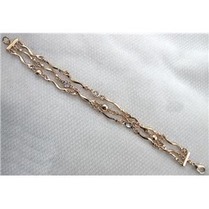 14k Gold Plated Alloy Bracelet, Nickel Free, Lead Free, 26mm, 8 inch length, 14k gold [FGBR249-6530004]