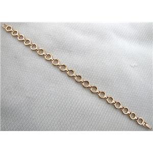 14k Gold Plated Alloy Bracelet, Nickel Free, Lead Free, 8mm dia, 8 inch length, 14k gold [FGBR252-6540002]