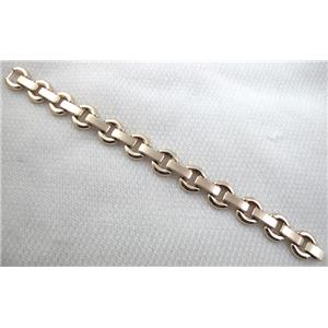 14k Gold Plated Alloy Bracelet, Nickel Free, Lead Free, 14mm wide,8 inch length, 14k gold [FGBR253-6510002]