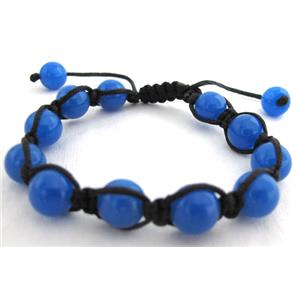 Fashion Bracelets, adjustable, jade, 10mm bead, 8 inch length [FGBR258C01]