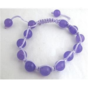 Fashion Bracelets, adjustable, jade, 10mm bead, 8 inch length [FGBR258C02]