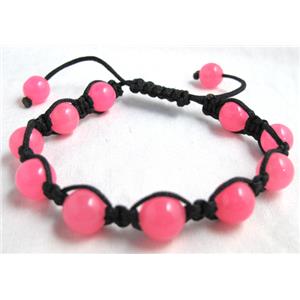 Fashion Bracelets, adjustable, jade, 10mm bead, 8 inch length [FGBR258C03]