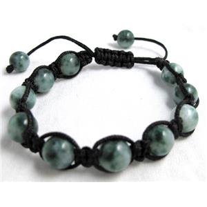 Fashion Bracelets, adjustable, jade, 10mm bead, 8 inch length [FGBR258C04]