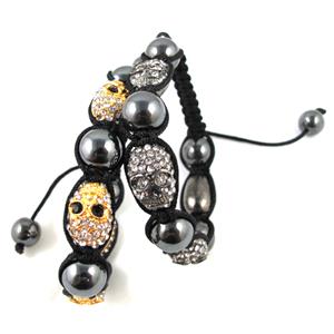 Fashion Skull Bracelets, Adjustable, hand-made, 12x16mm, 11.5mm dia, 8 inch length [FGBR259]