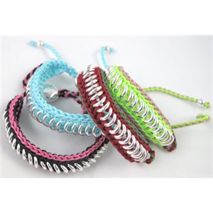 mixed friendship Bracelets, resizable, hand-made, 12mm wide, 8 inch length [FGBR260]