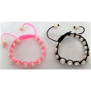 jasper Bracelets, resizable, mixed color, hand-made, 9mm bead, approx 8 inch length [FGBR266]