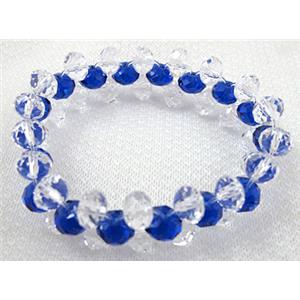 Chinese Crystal Glass Bracelet, stretchy, 60mm dia,glass:8mm [FGBR31C10]