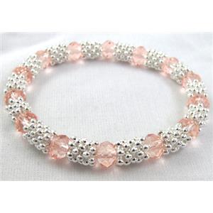 Stretchy Chinese Crystal glass Bracelet, 8mm dia, 7 inch(19cm) length [FGBR391]