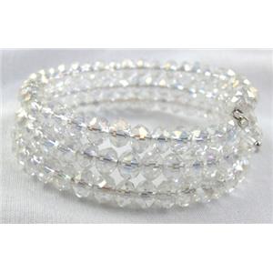 Chinese Crystal Bracelets, clear AB-color, 18mm wide, 55mm dia [FGBR429]