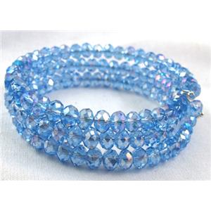 blue Chinese Crystal Bracelets, 18mm wide, 55mm dia [FGBR430]