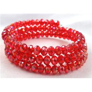 red Chinese Crystal Bracelets, 18mm wide, 55mm dia [FGBR431]